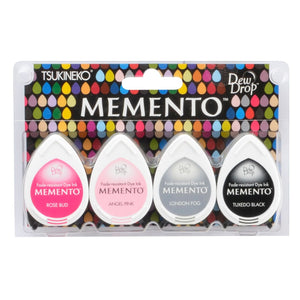 Memento Dew Drop Stempelkissen Girls´Night Out Pink Rosa Grau Schwarz 4 Stück