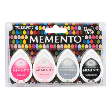 Memento Dew Drop Stempelkissen Girls´Night Out Pink Rosa Grau Schwarz 4 Stück