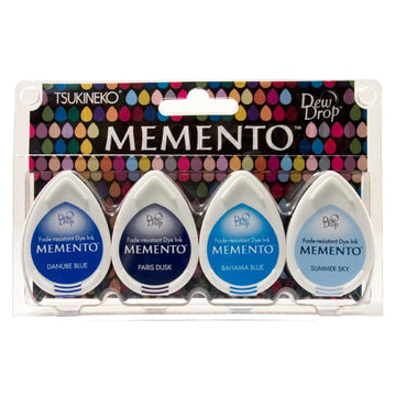 Memento Dew Drop Stempelkissen Ocean Blau-Töne 4 Stück