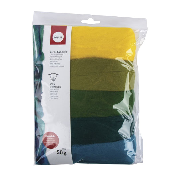 Merino-Kammzug Schurwolle superfein Mischpackung sortiert 18 mic 50g (5x10g)