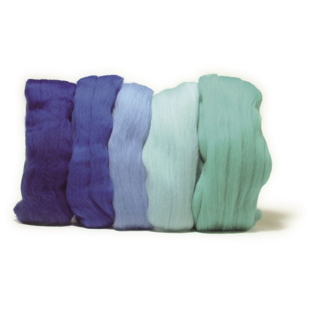 Merino-Kammzug Schurwolle superfein Mischpackung sortiert 18 mic 50g (5x10g)