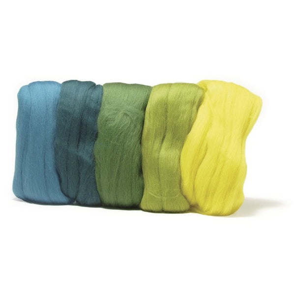 Merino-Kammzug Schurwolle superfein Mischpackung sortiert 18 mic 50g (5x10g)