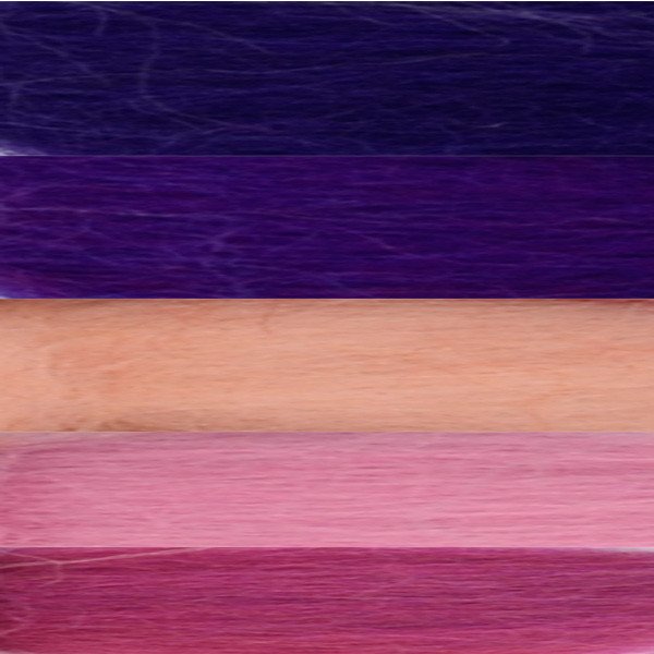 Merinowolle-Kammzug kardiert und gekämmt Rosa-Lila-Mix 50g