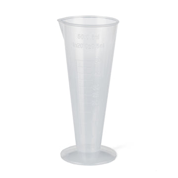 Messbecher Kunststoff mit Skala transparent 50 ml