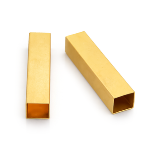 Messingröhre eckig, gold, 56x12x12,5mm, Innen: 12x12mm,Hülse, pro Stück