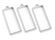 Metall Anhänger Rahmen Rechteck silbern Bezel DIY Resin 49x20x3,5mm 3 Stück/Pkg