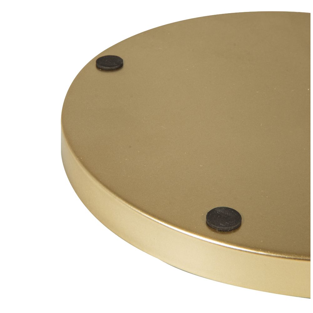 Metall Deko Tablett SET 20+25cm ø 2farbig eukalyptus gold mit Moosgummi Pads 2 Stück