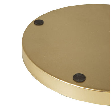 Metall Deko Tablett SET 20+25cm ø 2farbig eukalyptus gold mit Moosgummi Pads 2 Stück