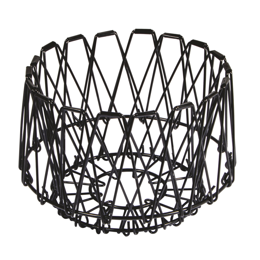 Metall Flexi Korb Wollaufbewahrung faltbar schwarz beschichtet ø 32cm