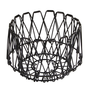 Metall Flexi Korb Wollaufbewahrung faltbar schwarz beschichtet ø 32cm