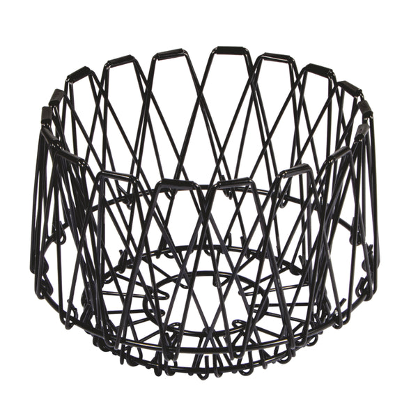 Metall Flexi Korb Wollaufbewahrung faltbar schwarz beschichtet ø 32cm