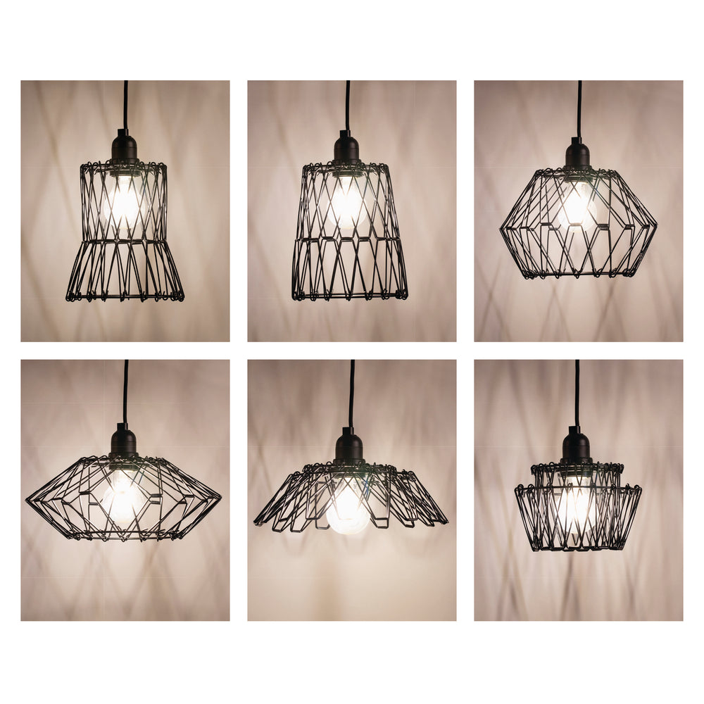 Metall Flexi Korb Lampenschirm faltbar schwarz beschichtet ø 32cm