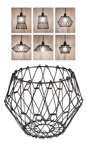 Metall Flexi Korb Lampenschirm faltbar schwarz beschichtet ø 32cm