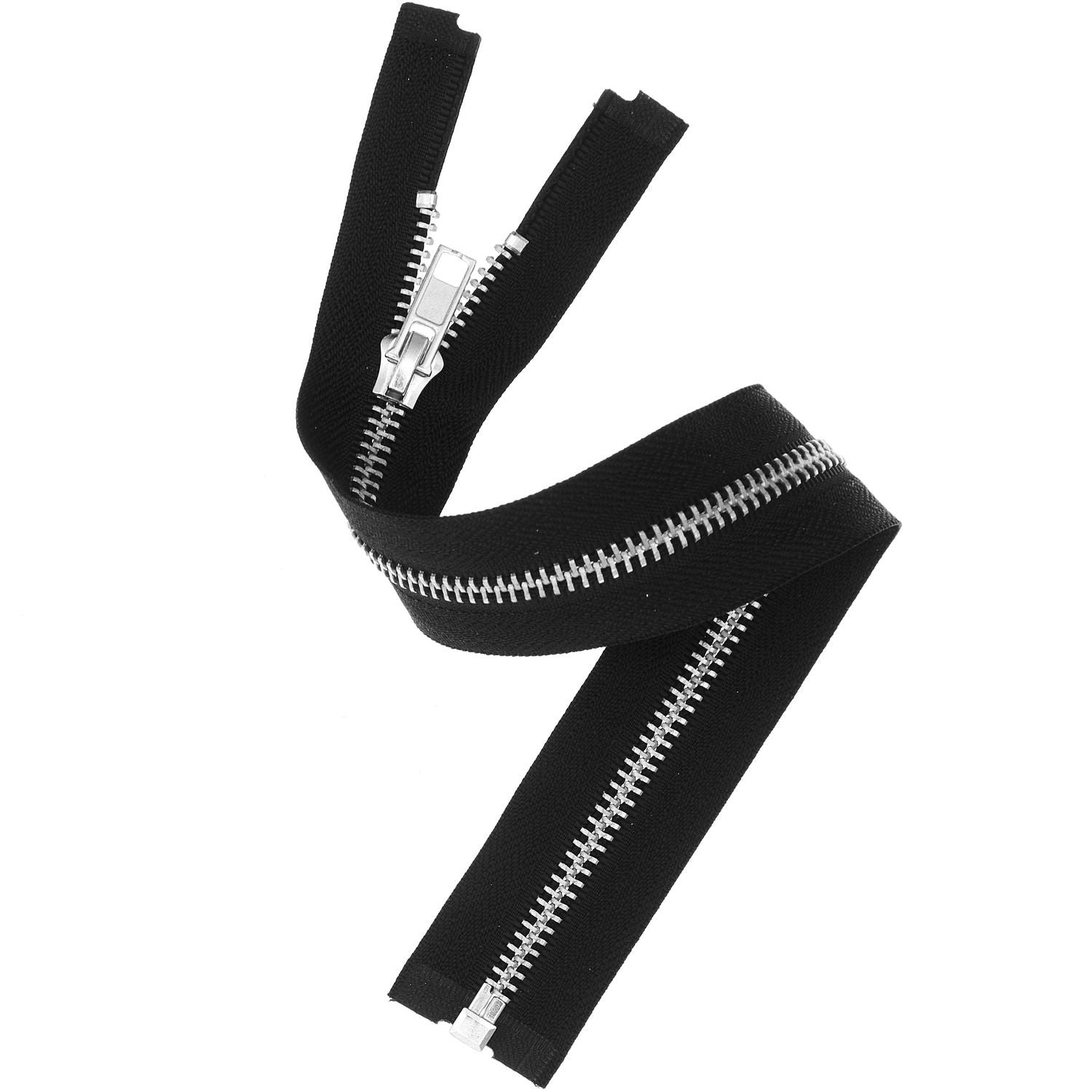 Metall Reißverschluss Zipper 5mm teilbar silber schwarz verschiedene Größen 1 Stück