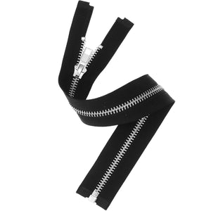 Metall Reißverschluss Zipper 5mm teilbar silber schwarz verschiedene Größen 1 Stück