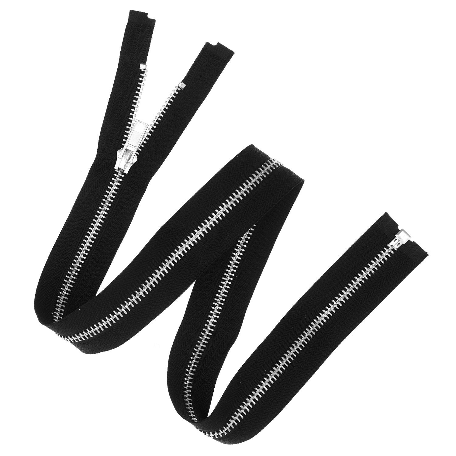 Metall Reißverschluss Zipper 5mm teilbar silber schwarz verschiedene Größen 1 Stück