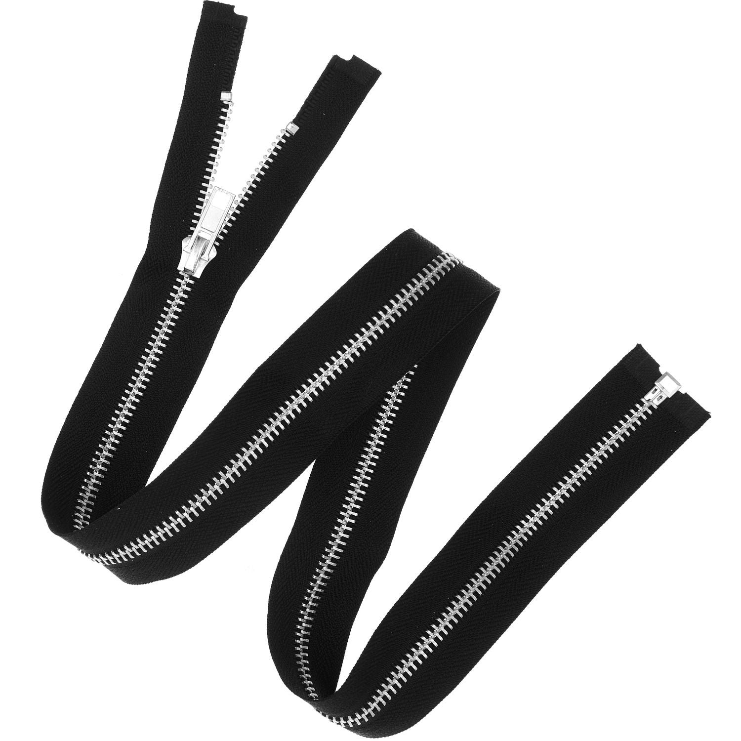 Metall Reißverschluss Zipper 5mm teilbar silber schwarz verschiedene Größen 1 Stück