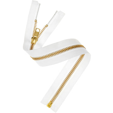 Metall Reißverschluss Zipper 5mm weiß gold in verschiedenen Größen