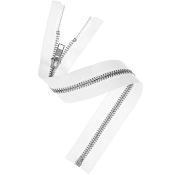 Metall Reißverschluss Zipper 5mm weiß silber in verschiedenen Größen