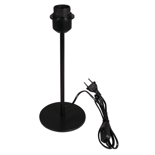 Metall Tischlampenfuß schwarz mit Schraubring 32cm mit Schalter für E27 1 Stück