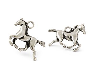 Metallanhänger Pferd, 14x19x4 mm, antiksilber, pro Stück