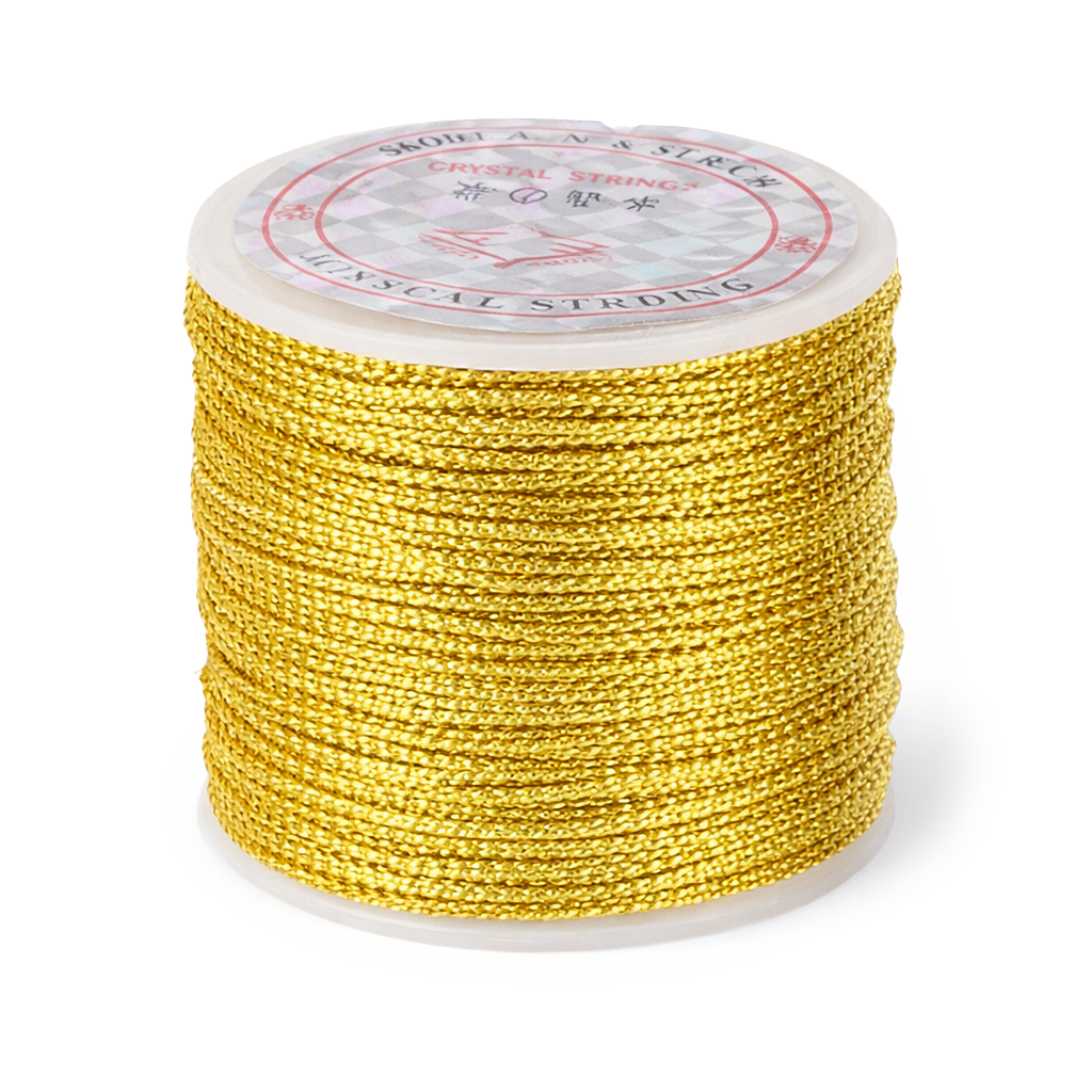 Metallickordel 1 mm Gold, 100 m Rolle, Polyester