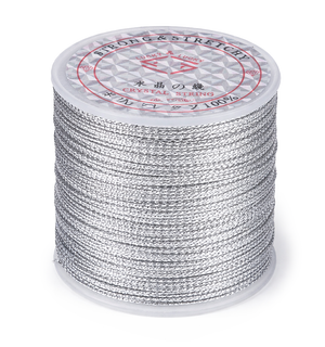 Metallickordel Polyester silber 1mm 100m / Rolle