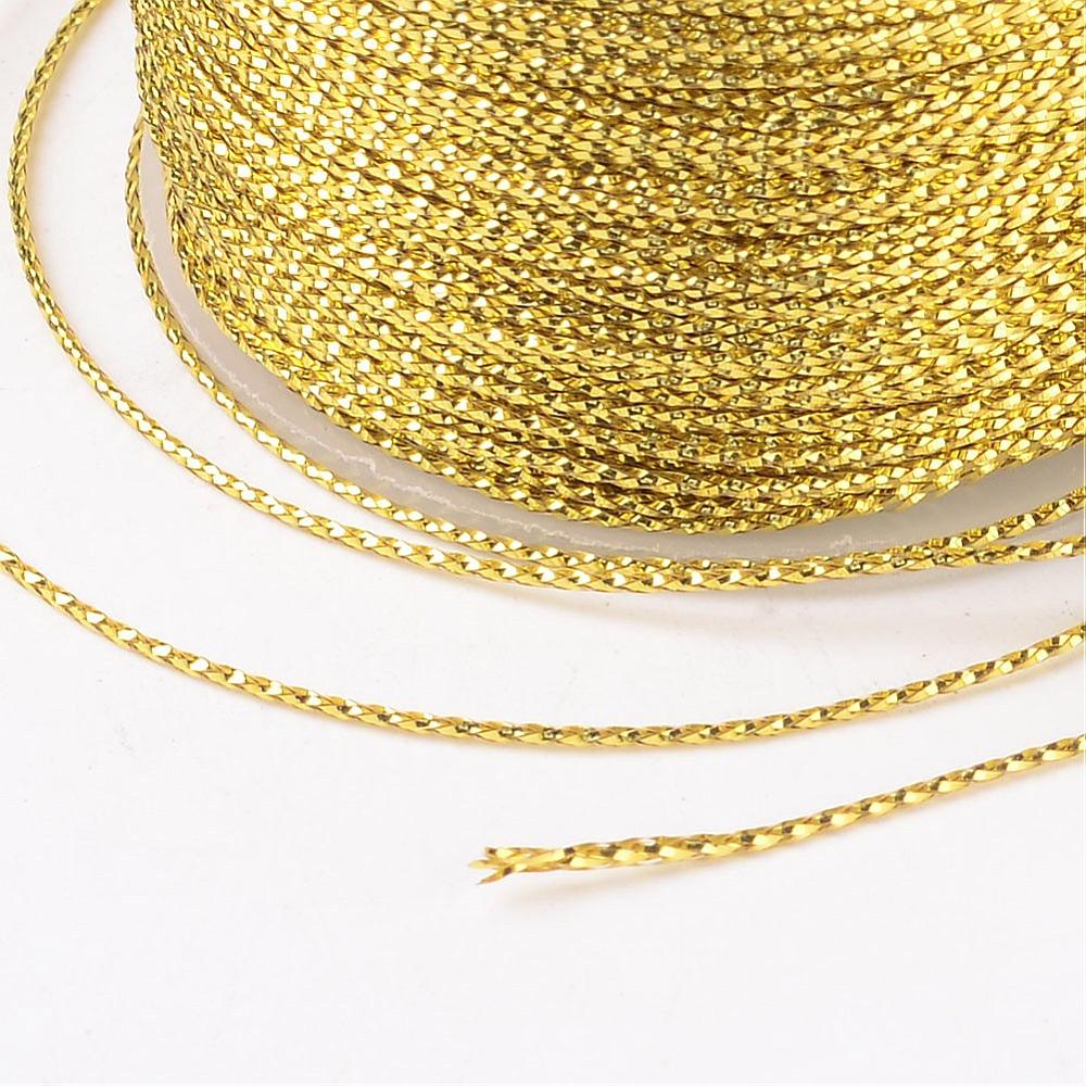Metallickordel 1 mm Gold, 100 m Rolle, Polyester