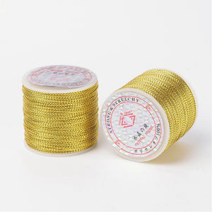Metallickordel 1 mm Gold, 100 m Rolle, Polyester