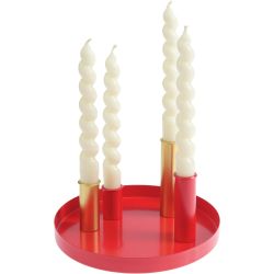 Metalltablett inkl. 4 magnetische Kerzenhalter Ø20cm