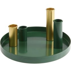 Metalltablett inkl. 4 magnetische Kerzenhalter Ø20cm