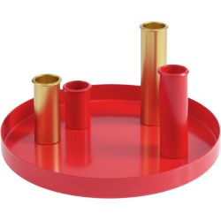 Metalltablett inkl. 4 magnetische Kerzenhalter Ø20cm