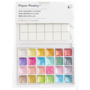 Mini Aquarellfarbkasten Metallic 24 Farben