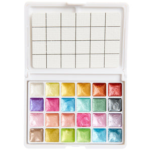 Mini Aquarellfarbkasten Metallic 24 Farben