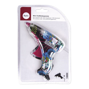 Mini-Heißklebepistole Blumenmuster bunt 12x12cm