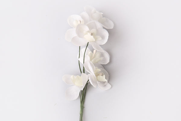 Mini-Orchidee weiß 35mm 6 Blüten