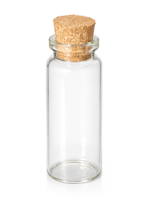 Mini-Glasflasche, 70x27mm, mit Kork