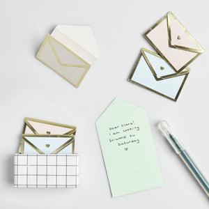 Mini Love Letter Set Pastell 5x3,5cm  8 Umschläge in 4 unterschiedlichen Designs