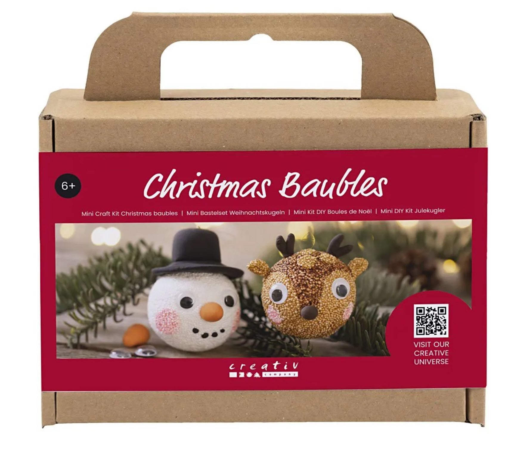 Mini Kreativ Set Weihnachtskugeln Rentier und Schneemann