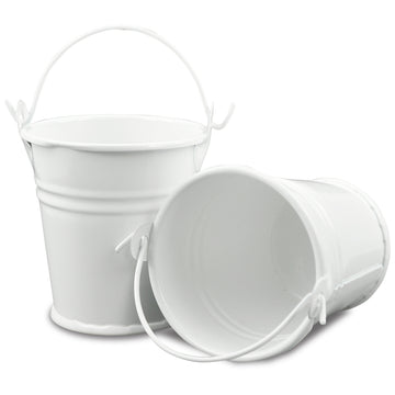 Mini-Blecheimer Set 58x42x52mm weiß 2 Stück