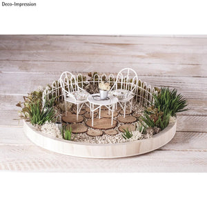 Mini Gardening Sitzgruppe Stühle Tisch weiß 3 teilig