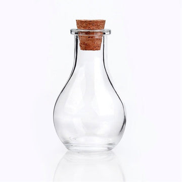 Mini-Glasflasche bauchig mit Korken 88x49mm