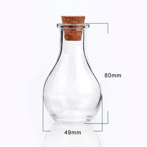 Mini Glasflasche bauchig mit Korken 88x49mm