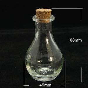 Mini Glasflasche bauchig mit Korken 88x49mm