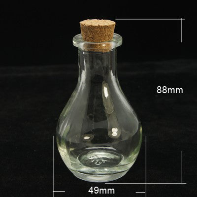 Mini Glasflasche bauchig mit Korken 88x49mm