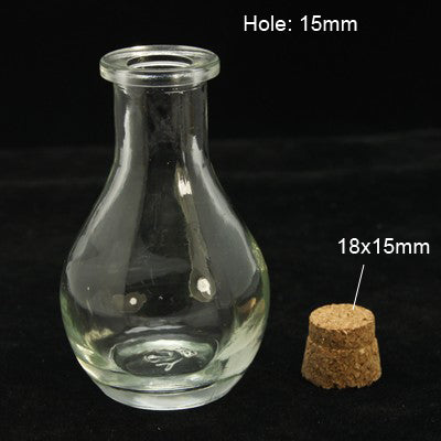 Mini Glasflasche bauchig mit Korken 88x49mm