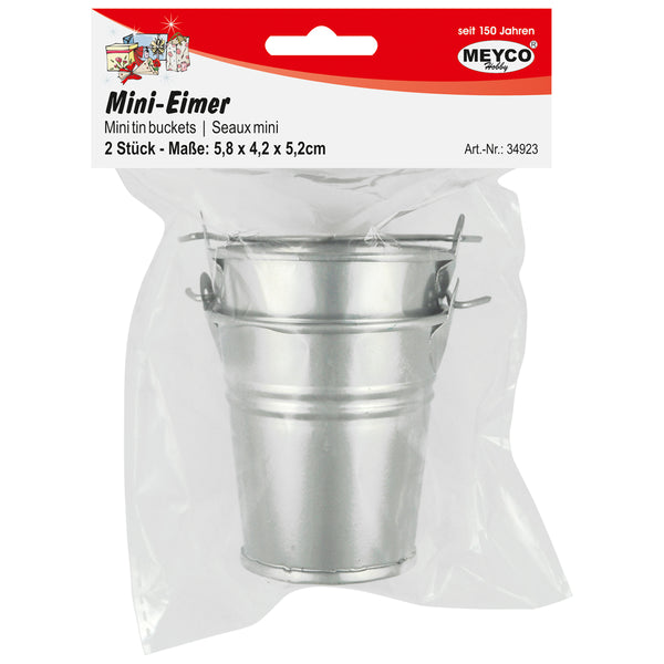 Mini-Blecheimer Set 58x42x52mm weiß 2 Stück