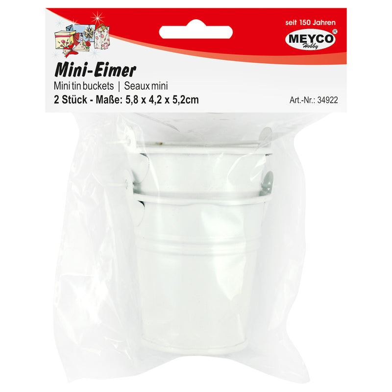 Mini-Blecheimer Set 58x42x52mm weiß 2 Stück