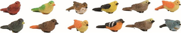 Miniatur-Vögel auf Drahtstiel bunt Set 11 Stück