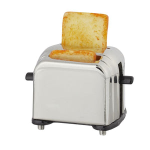 Miniatur Toaster aus Metall silbern 2x1,5cm 1 Stück